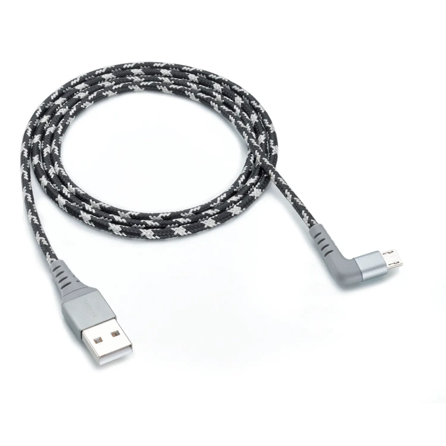 USB A < > Micro B 90° | White Line
